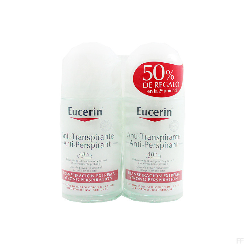 Duplo Eucerin desodorante anti-transpirante 48 horas roll-on 50ml